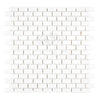 Thassos White 5/8X1 1/4 Mini-Brick Mosaic Marble Polished-Honed