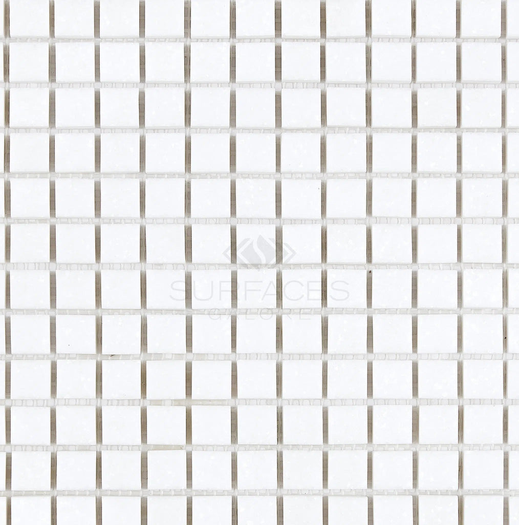 Thassos White 5/8X5/8 Mosaic Marble Polished-Honed