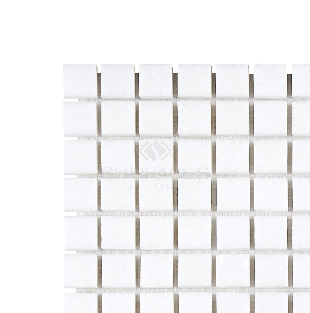 Thassos White 5/8X5/8 Mosaic Marble Polished-Honed