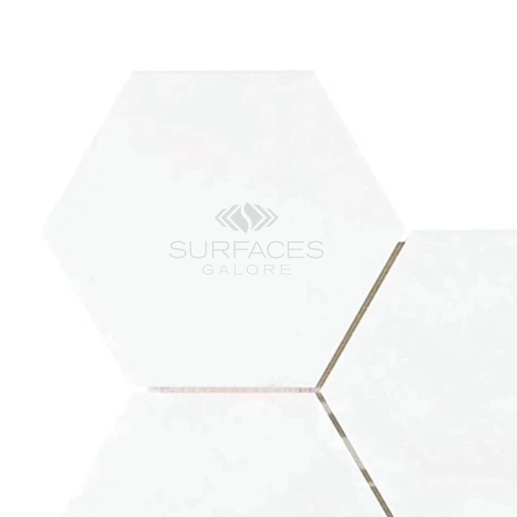 Thassos White 6" Hexagon Mosaic Marble Polished-Honed