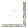 Thassos White BIAS Border Corner (w/ Ming-Green) Marble Polished-Honed