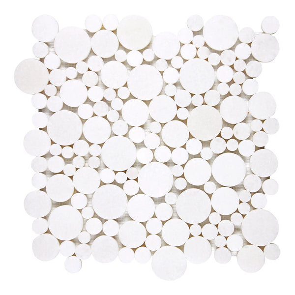 Thassos White Bubbles Mosaic Marble Polished-Honed