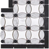 Thassos White Florida Flower Border CORNER (Black) Marble Polished-Honed