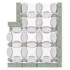 Thassos White Florida Flower Border CORNER (Ming-Green) Marble Polished-Honed