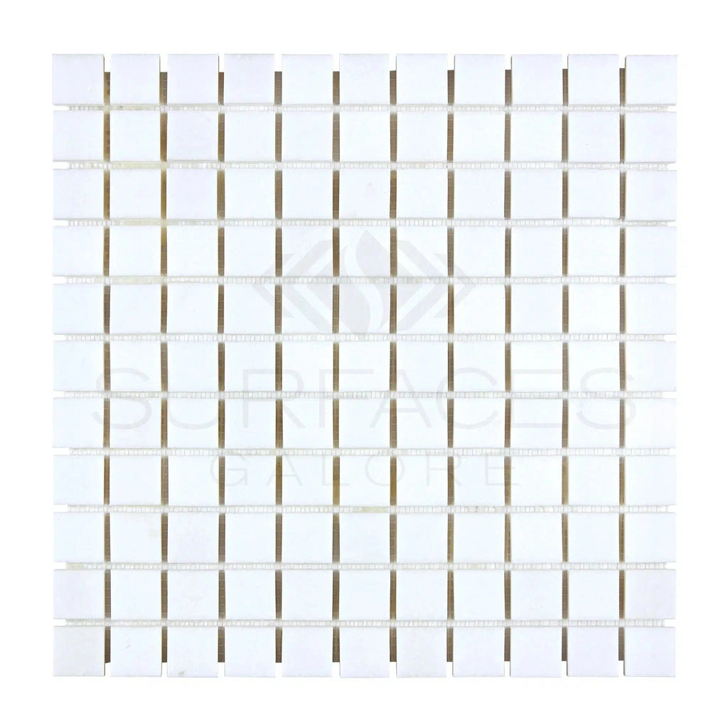 Thassos White (Greek) 1X1 Mosaic Marble Polished - Honed - SurfacesGalorePolished