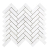 Thassos White (Greek) 1X3 Herringbone Mosaic Marble Polished - Honed - SurfacesGalorePolished