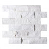 Thassos White (Greek) 2X4 Brick Mosaic Marble Split-Faced