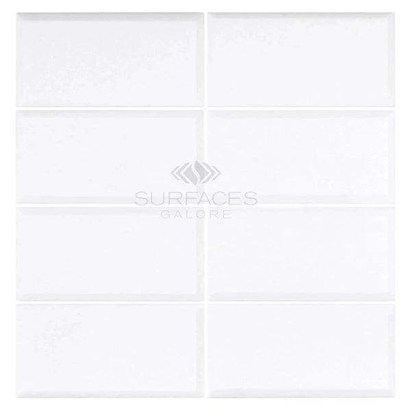 Thassos White (Greek) 3X6 Deep - Beveled Marble Polished - Honed - SurfacesGalorePolished