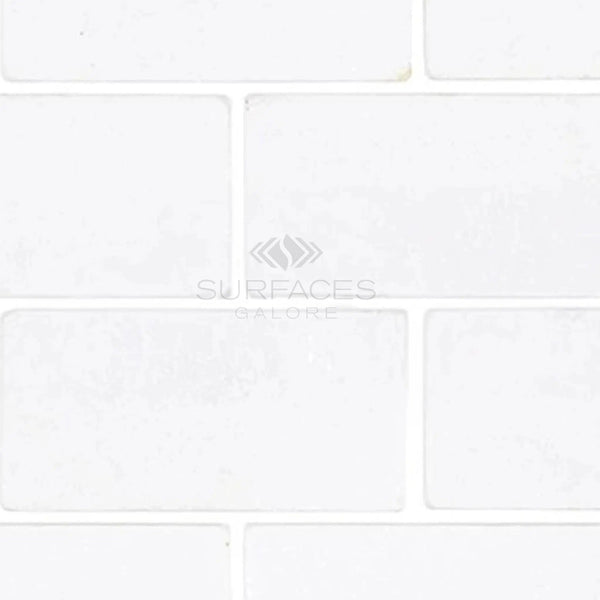 Thassos White (Greek) 3X6 Marble Tumbled - SurfacesGalore