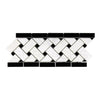 Thassos White (Greek) 4 3/4X12 Basketweave Border (w/ Black) Marble Polished - Honed - SurfacesGalorePolished