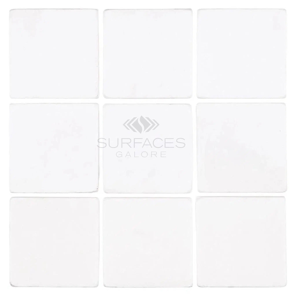 Thassos White (Greek) 4X4 Marble Tumbled - SurfacesGalore