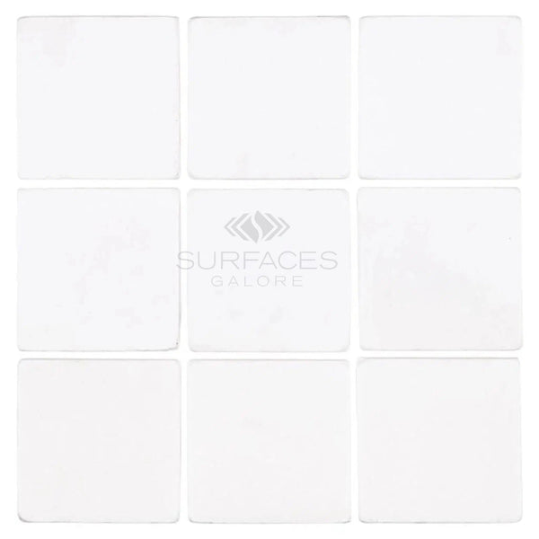 Thassos White (Greek) 4X4 Marble Tumbled - SurfacesGalore