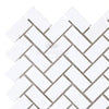 Thassos White (Greek) 5/8X1 1/4 Herringbone (Mini) Mosaic Marble Polished - Honed - SurfacesGalorePolished