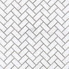 Thassos White (Greek) 5/8X1 1/4 Herringbone (Mini) Mosaic Marble Polished - Honed - SurfacesGalorePolished