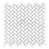 Thassos White (Greek) 5/8X1 1/4 Herringbone (Mini) Mosaic Marble Polished - Honed - SurfacesGalorePolished