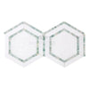 Thassos White (Greek) 5X5 Hexagon Combination w/Ming - Green Mosaic Marble Polished - Honed - SurfacesGalorePolished