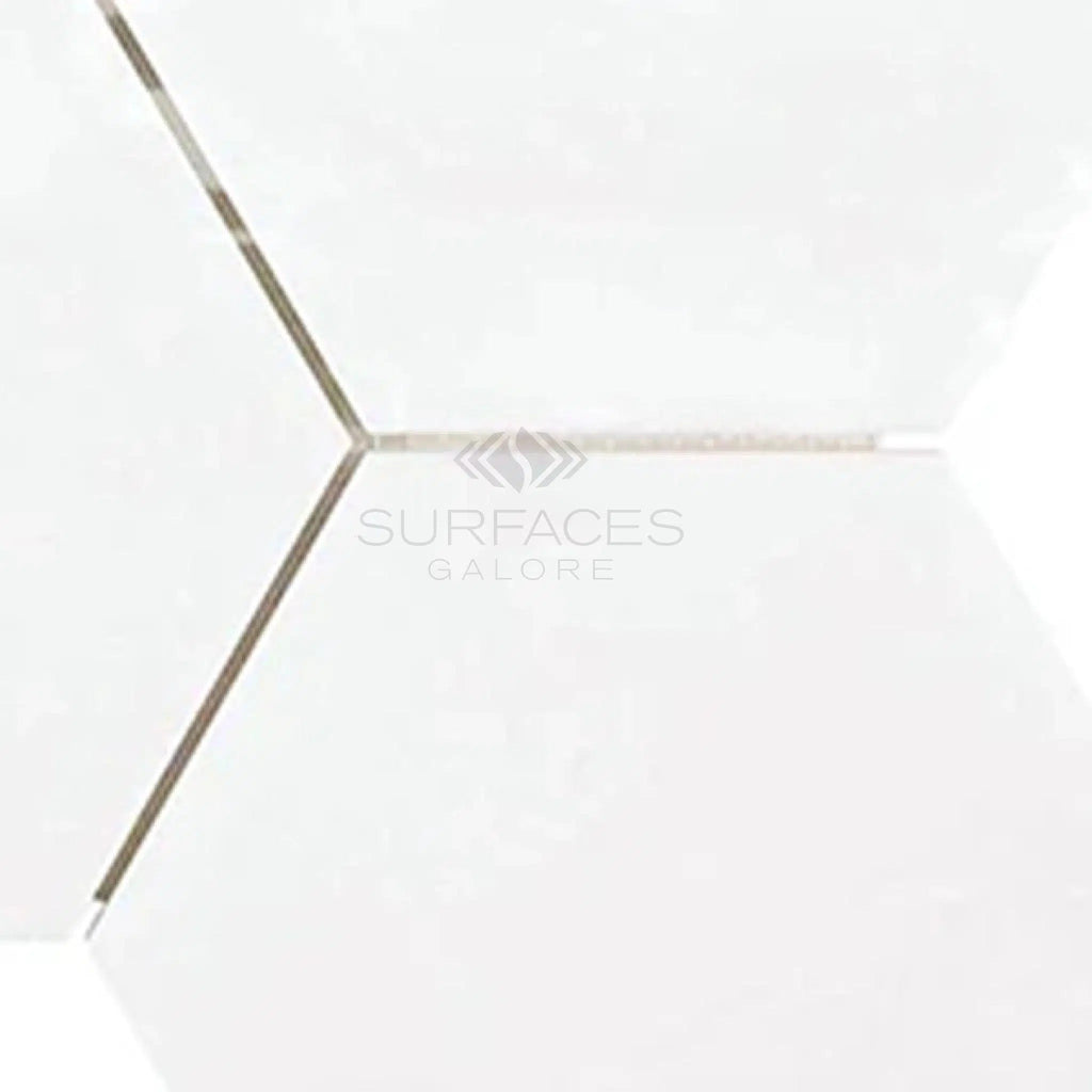 Thassos White (Greek) 6X6 Hexagon Mosaic Marble Polished - Honed - SurfacesGalorePolished