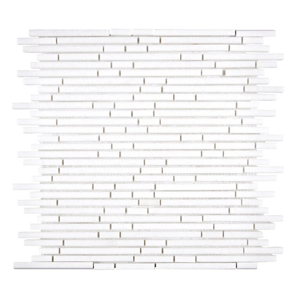 Thassos White (Greek) Bamboo Sticks (Single-Color: Thassos White) Mosaic Marble Polished-Honed