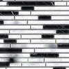 Thassos White (Greek) Bamboo Sticks (Thassos + Carrara + Black) Mosaic Marble Polished - Honed - SurfacesGalorePolished