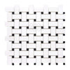 Thassos White (Greek) Basketweave Mosaic (w/ Black) Mosaic Marble Polished - Honed - SurfacesGalorePolished