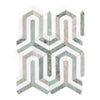 Thassos White (Greek) Berlinetta Design (w/ Ming - Green) Mosaic Marble Polished - Honed - SurfacesGalorePolished