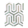 Thassos White (Greek) Berlinetta Design (w/ Ming-Green) Mosaic Marble Polished-Honed