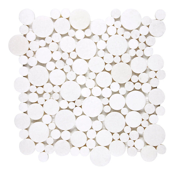 Thassos White (Greek) Bubbles Mosaic Marble Polished-Honed