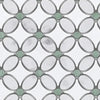 Thassos White (Greek) Florida Flower Mosaic (Thassos+White Carrara(Oval)+Ming Green (Dots)) Marble Polished - Honed - SurfacesGalorePolished