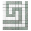 Thassos White (Greek) Greek Key Border CORNER (w/ Ming - Green) Marble Polished - Honed - SurfacesGalorePolished