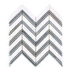 Thassos White (Greek) Large Chevron (w/ Blue - Gray) Mosaic Marble Polished - Honed - SurfacesGalorePolished