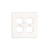 Introducing the Thassos White Marble Double DUPLEX Switch Wall Plate from SurfacesGalore, featuring an elegant design with two rows of rectangular openings. Perfect for any room, this sophisticated white wall plate is ideal for upgrading your switch plate or wall plate covers, seamlessly blending into your decor. Elevate its allure by choosing the authentic marble finish for a luxurious touch.