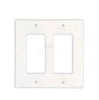 The Thassos White Marble Double ROCKER Switch Wall Plate/Cover Plate/Switch Plate by SurfacesGalore enhances your switch plate covers with natural stone decor, featuring rounded edges and four mounting holes.