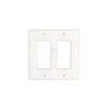 The Thassos White Marble Double ROCKER Switch Wall Plate from SurfacesGalore is a two-gang wall plate with openings for two rocker switches. It includes screws and features a white, marble design that adds a touch of natural stone decor to your home.