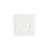 A Thassos White Marble Double TOGGLE Switch Wall Plate from SurfacesGalore, set against a pristine white background.