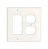 Thassos White Marble ROCKER - DUPLEX Switch Wall Plate/Cover Plate/Switch Plate by SurfacesGalore, featuring one rectangular and two circular switch openings, designed to seamlessly complement authentic marble wall plates.