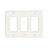 The Thassos White Marble Triple ROCKER Plate Switch Wall Plate / Cover Plate / Switch by SurfacesGalore features three rectangular openings and comes with mounting screw holes. This white triple switch design adds an elegant touch to any room, seamlessly blending with various decor styles.