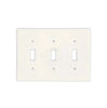 Introducing the Thassos White Marble Triple TOGGLE Plate Switch Wall Plate by SurfacesGalore, a luxurious light switch plate in pristine white with three toggles. This elegant wall plate features rounded edges and six screw holes, meticulously crafted from natural stone to provide an authentic marble look. Ideal for enhancing luxury home decor.