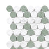 Thassos White (Greek) Penny - Round (Carrara + Thassos + Ming Green) Mosaic Marble Polished - Honed - SurfacesGalorePolished