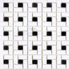 Thassos White (Greek) Pinwheel Mosaic (w/ Black) Mosaic Marble Polished - Honed - SurfacesGalorePolished