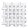 Thassos White (Greek) Triple - Weave (w/ Blue - Gray) Mosaic Marble Polished - Honed - SurfacesGalorePolished