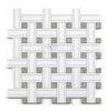 Thassos White (Greek) Triple - Weave (w/ Ming - Green) Mosaic Marble Polished - Honed - SurfacesGalorePolished