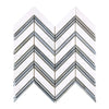 Thassos White Large Chevron (w/ Blue-Gray) Mosaic Marble Polished-Honed