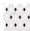 Thassos White Lattice (Thassos White + Black) Mosaic Marble Polished-Honed