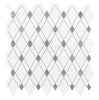 Thassos White Lattice (Thassos White + Blue-Gray) Mosaic Marble Polished-Honed