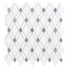 Thassos White Lattice (Thassos White + Blue-Gray) Mosaic Marble Polished-Honed