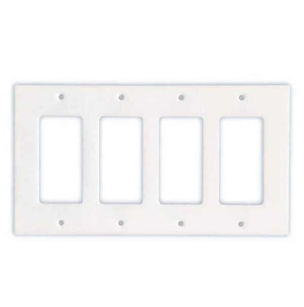 Thassos White Marble 4 Gang ROCKER Switch Wall Plate/Cover Plate/Switch Plate