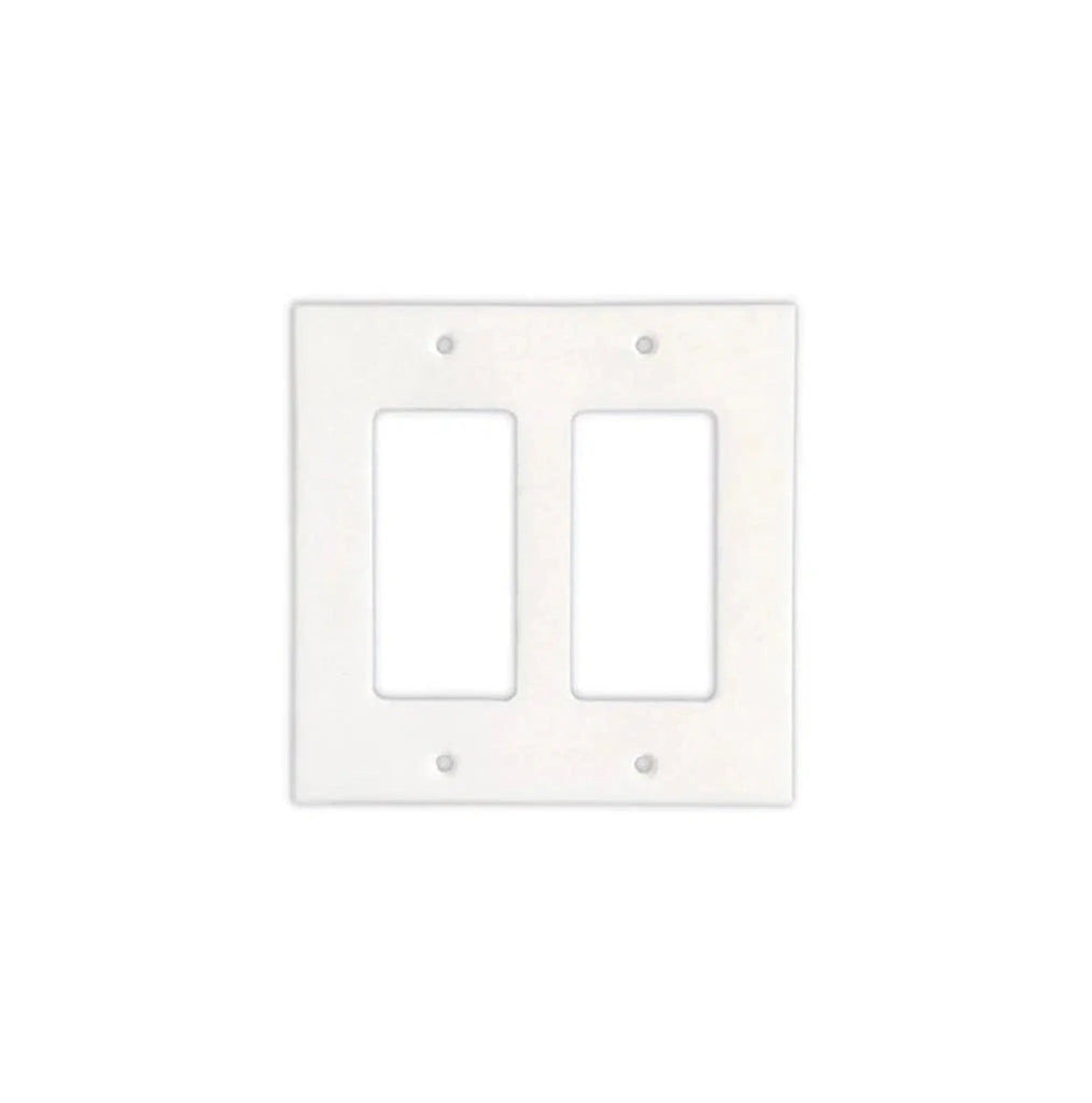 Thassos White Marble Double ROCKER Switch Wall Plate/Cover Plate/Switch Plate