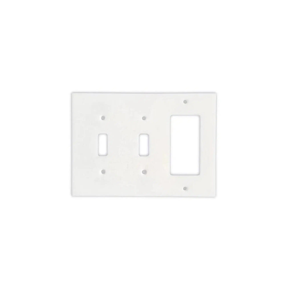 Thassos White Marble Double TOGGLE - ROCKER Switch Wall Plate/Cover Plate/Switch Plate