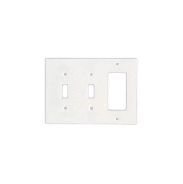 Thassos White Marble Double TOGGLE - ROCKER Switch Wall Plate/Cover Plate/Switch Plate