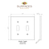 Thassos White Marble Double TOGGLE Switch Wall Plate/Cover Plate/Switch Plate